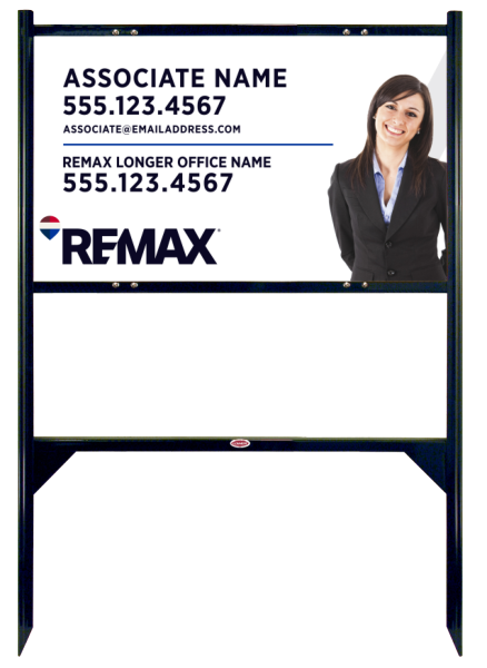 Reflective Angle Iron Frame and Associate Name w Cut Out Photo Sign Panel Unit, 18h x 30w, Steel